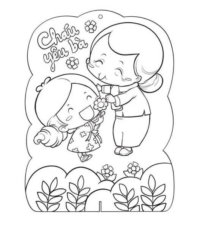 Tranh tô màu chủ đề 20/10