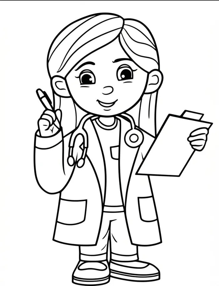 Tải 100+ Tranh Tô Màu Bác Sĩ, Y Tá Miễn Phí cho Bé [PDF A4]