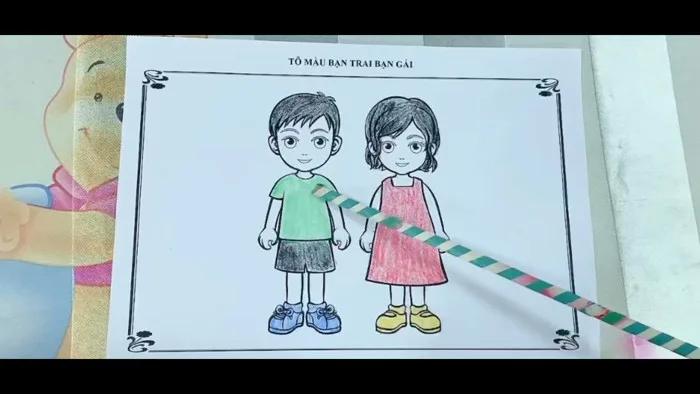 Giáo án tạo hình : Tô màu tranh bạn trai bạn gái. Nguyễn Thị Thương