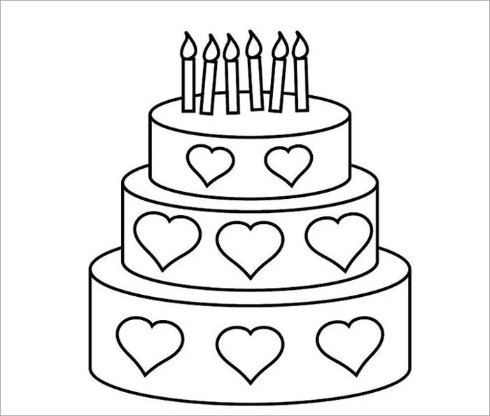 Cake Coloring Page for Kids | Tô màu cho trẻ, Hình vẽ chó, Tô màu bánh
