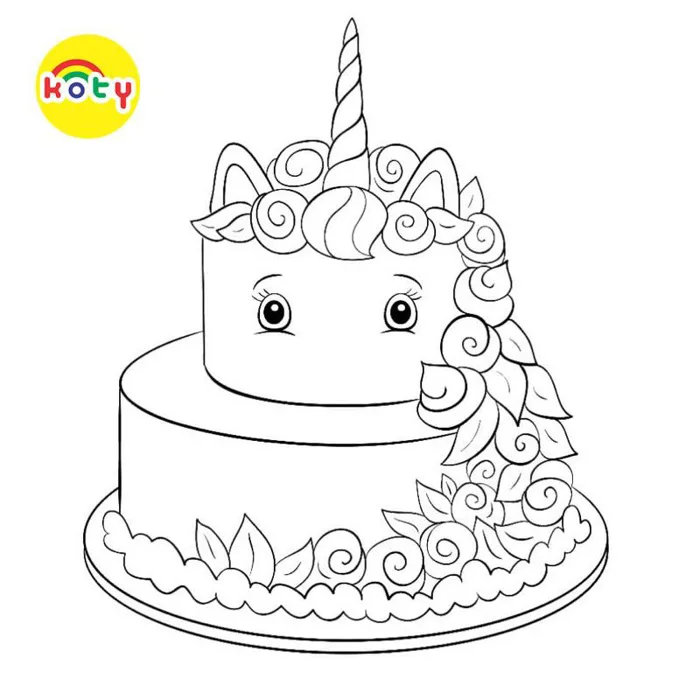 Tranh Tô Màu Bánh kem Cake - Bộ 20 Tờ Tranh Tô Màu A4 A5 Dành Cho Màu Sáp,  Màu Chì - TRANH TÔ MÀU KOTY - Vetranhtomau.com