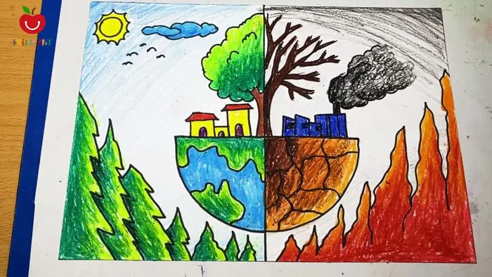 Smile art | VẼ TRANH BẢO VỆ MÔI TRƯỜNG | VẼ TRANH BẢO VỆ TRÁI ĐẤT |  #smileart