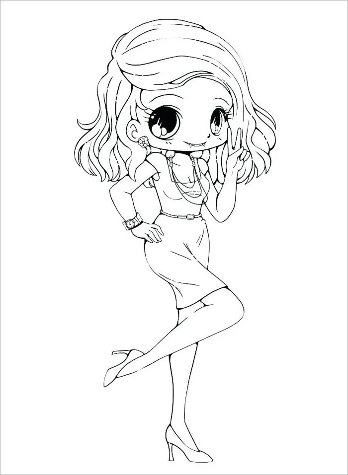 100+ Tranh tô màu chibi cực đẹp và dễ thương