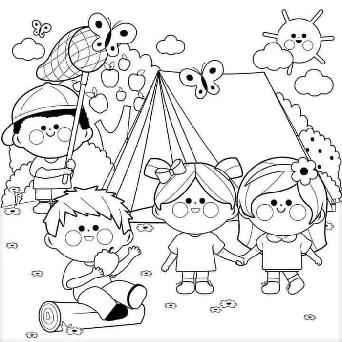 20 bức tranh tô màu chủ đề Hoạt động mùa hè, bé thỏa sức sáng tạo và vui  chơi