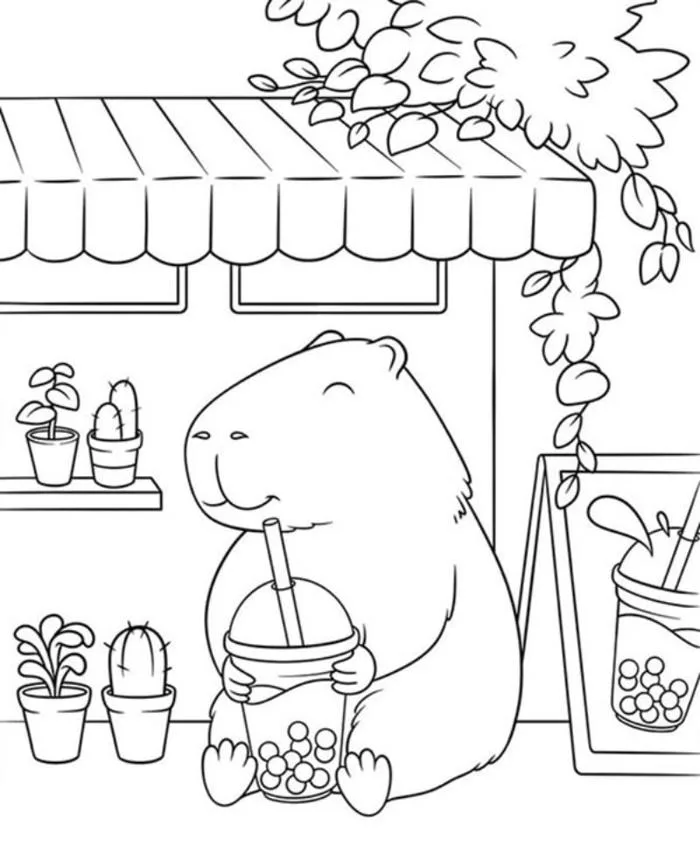 29+ Tranh Tô Màu Capybara Dễ Thương Rõ Nét Cho Bé
