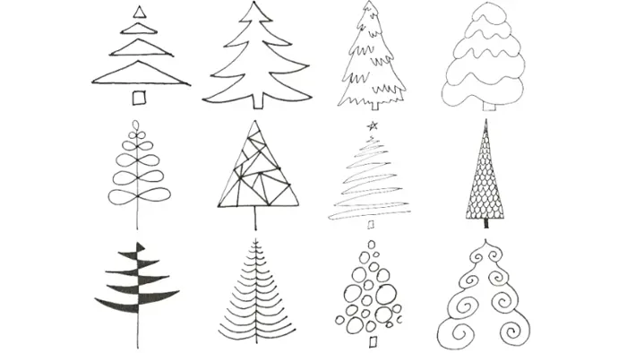 Bộ sưu tập tranh tô màu cây thông Noel siêu đáng yêu