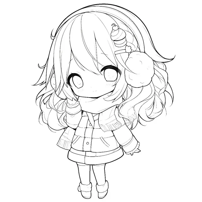 Tranh Tô Màu Cho Bé Chủ Đề Chibi Cute Size A4, A5. Bộ 25-50 Tranh Cho Bé  Tập Tô Màu Sáng Tạo