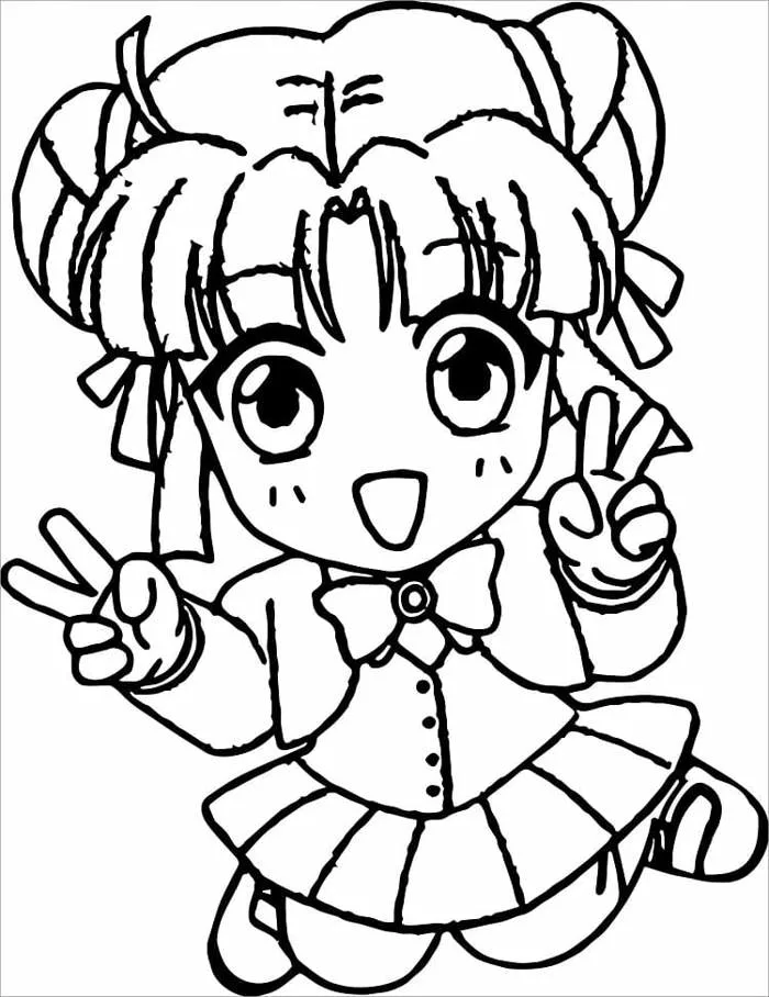 Tô màu Hình Anime Cute Chibi - Trang Tô Màu Cho Bé