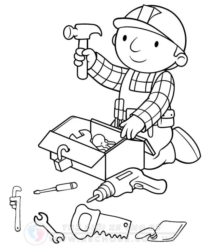 Tranh tô màu cho bé theo chủ đề nghề nghiệp