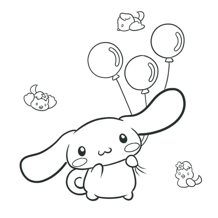 Tranh cho bé tô màu Cinnamoroll , bao gồm 4 hình ảnh