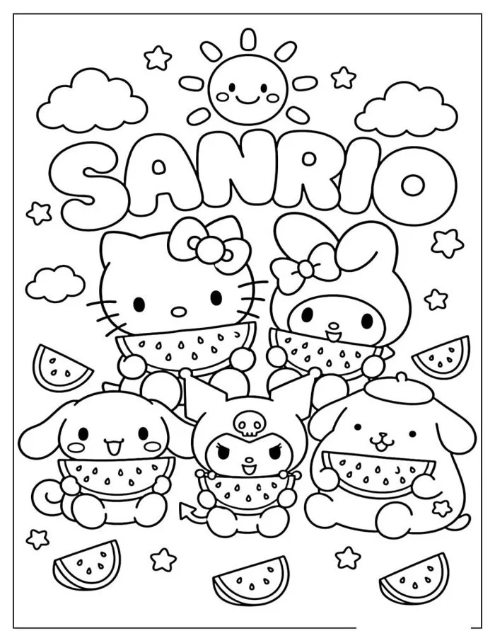 Tranh tô màu Sanrio vui nhộn, giúp bé rời màn hình điện thoại và say mê  sáng tạo