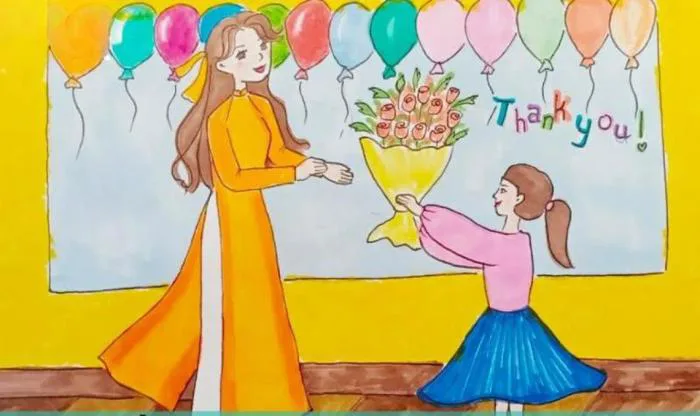 Tranh Tô Màu Cô Giáo Đẹp Cho Bé Tập Tô Và Sáng Tạo