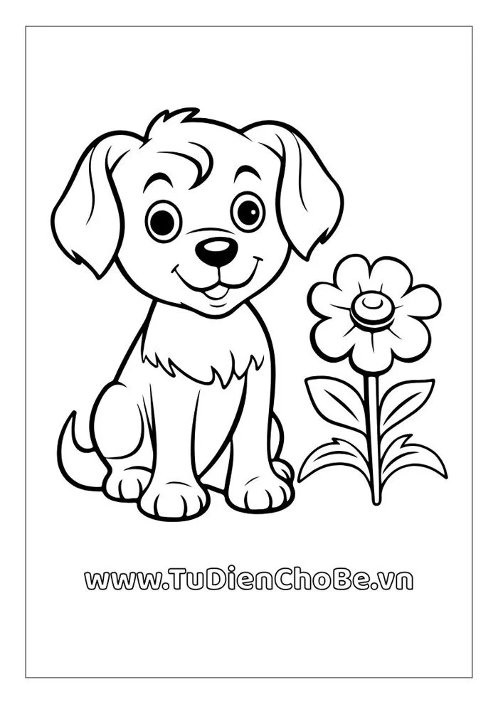 Tranh tô màu con chó dễ thương cho bé – Hình ảnh rõ nét, dễ in
