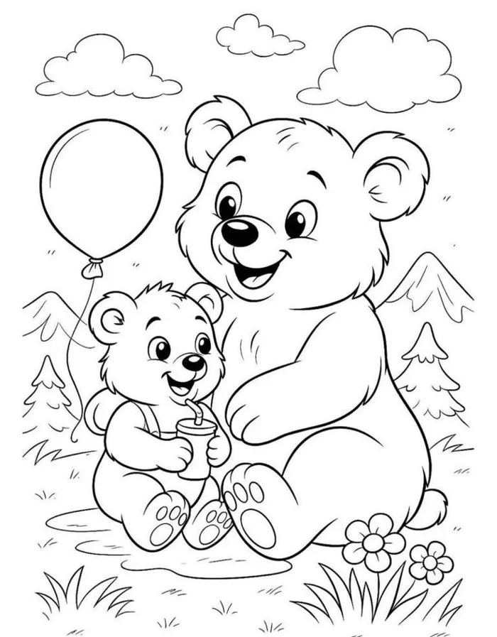 20 bức tranh tô màu chú gấu siêu dễ thương, giúp bé chơi vui và phát triển  trí tưởng tượng