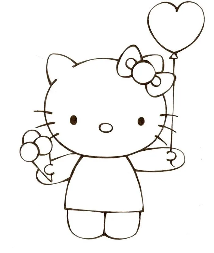Tranh tô màu Mèo Kitty - Gia Đình Su