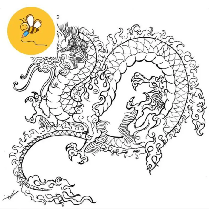 Rồng Dragon - Set 20 Tờ Tranh Tô Màu A4 A5 Dành Cho Màu Sáp, Màu Chì - MANGA ANIME COMIC tô màu Rồng Dragon - Set 20 Tờ Tranh Tô Màu A4 A5 Dành Cho Màu Sáp, Màu Chì - MANGA ANIME COMIC tô màu