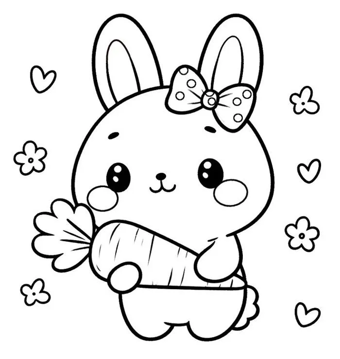 50+ Tranh tô màu con thỏ cute, dễ thương cho bé mầm non