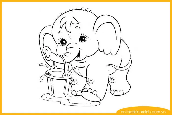 Tranh tô màu con vật đơn giản cho bé