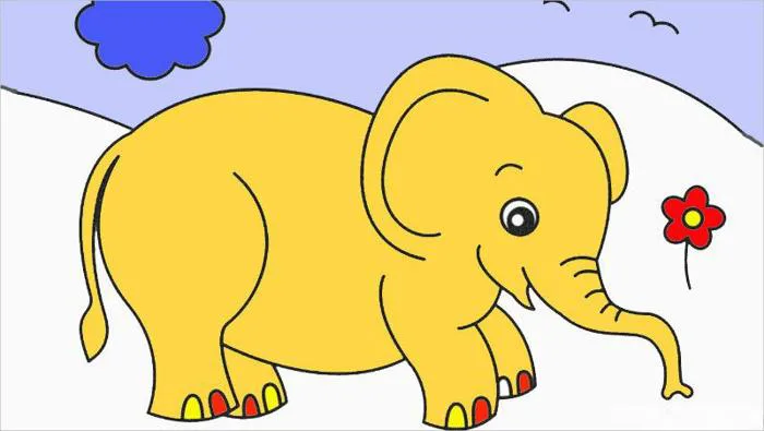 Tranh tô màu con voi đẹp dễ thương cho bé sáng tạo mỗi ngày