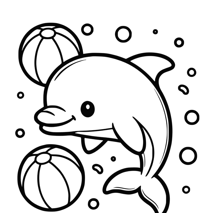 Hình ảnh miễn phí: Tranh tô màu cá heo và quả bóng, một hình minh họa kiểu  vector đơn giản bằng đen trắng