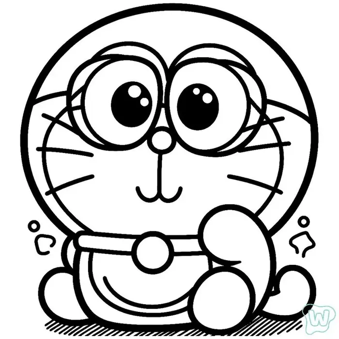Tranh tô màu Doremon dễ thương thu hút bé yêu sáng tạo