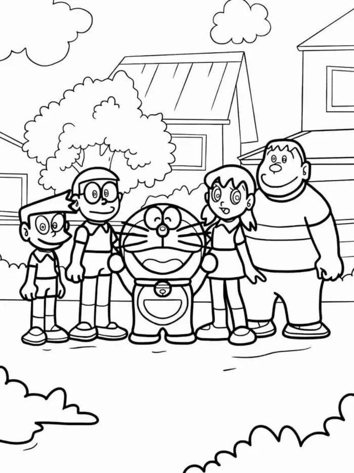 Tranh tô màu Doraemon và Nobita, khơi gợi trí tưởng tượng, niềm vui tuổi  thơ cho bé