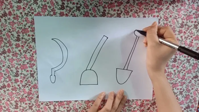 vẽ tô màu dụng cụ nghề nông
