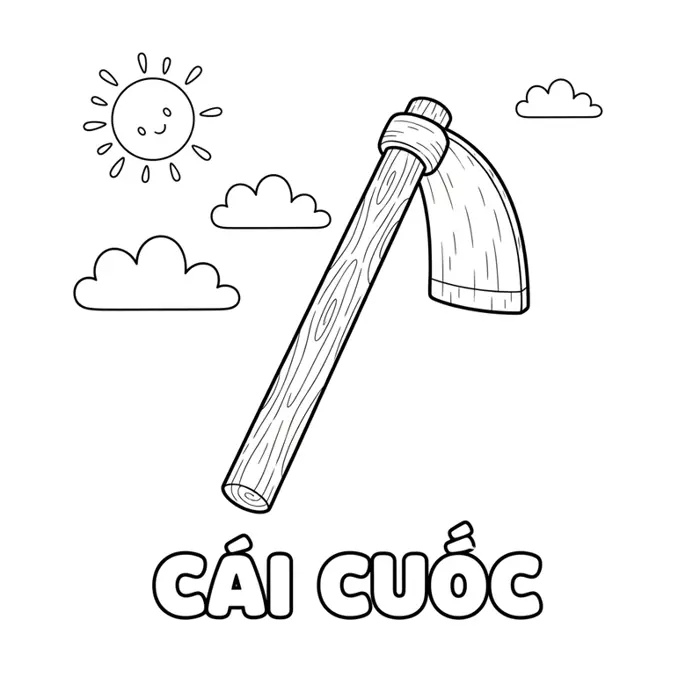 Bộ sưu tập tranh tô màu dụng cụ nghề nông giúp bé khám phá thế giới