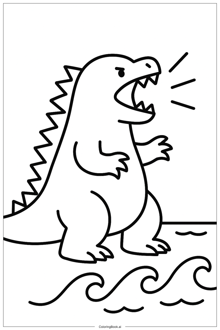 Trang Tô Màu Godzilla Gầm Thét Ở Đại Dương (Có thể In Miễn Phí dưới định  dạng PDF & PNG)