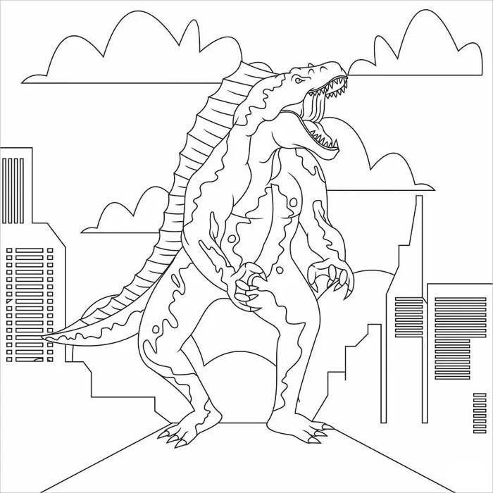 Tô Màu Godzilla - Tranh Tô Màu Cho Bé
