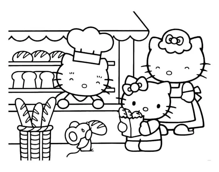 Bộ sưu tập tranh tô màu Hello Kitty dễ thương cho bé