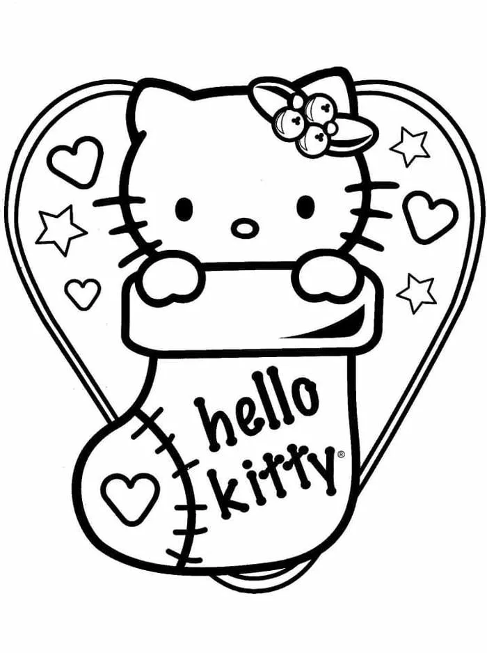 Tô màu Hello Kitty và Giáng Sinh - Trang Tô Màu Cho Bé