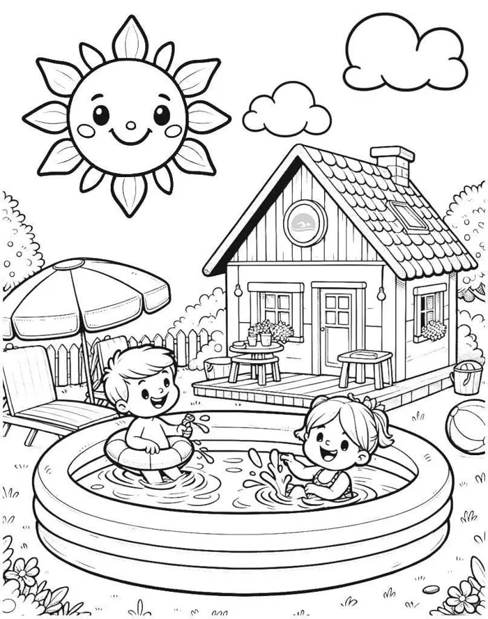 Tranh tô màu chủ đề: Nước và các hiện tượng tự nhiên