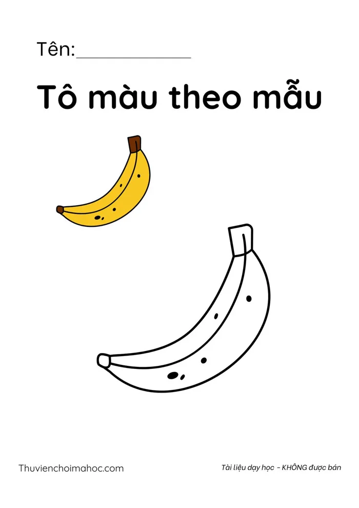 Tranh tô màu quả chuối