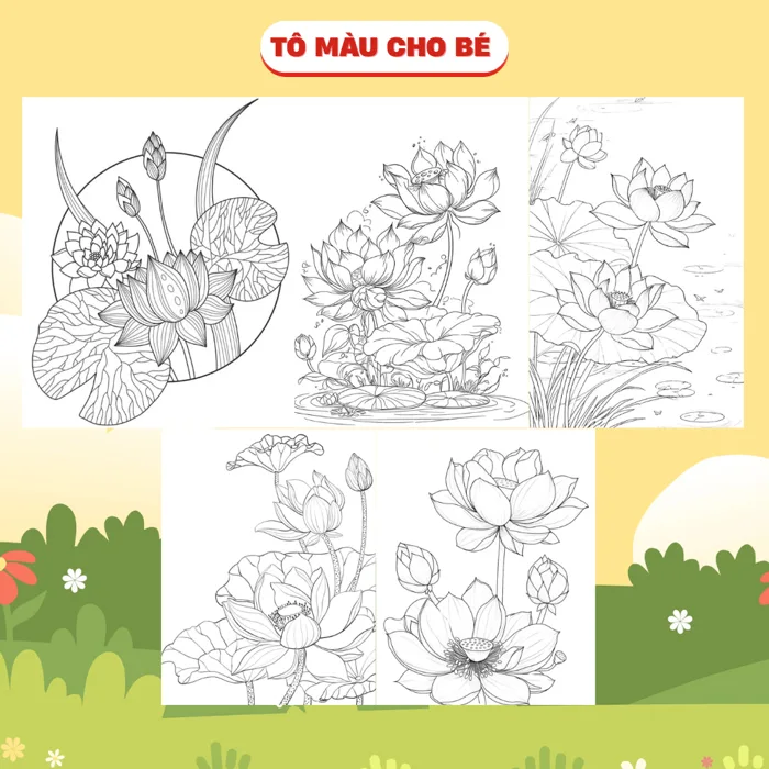 Tô Màu Hoa Sen Đẹp Tranh Tô Màu Sáng Tạo Cho Bé Tô Màu Hoa Sen Đẹp Tranh Tô Màu Sáng Tạo Cho Bé