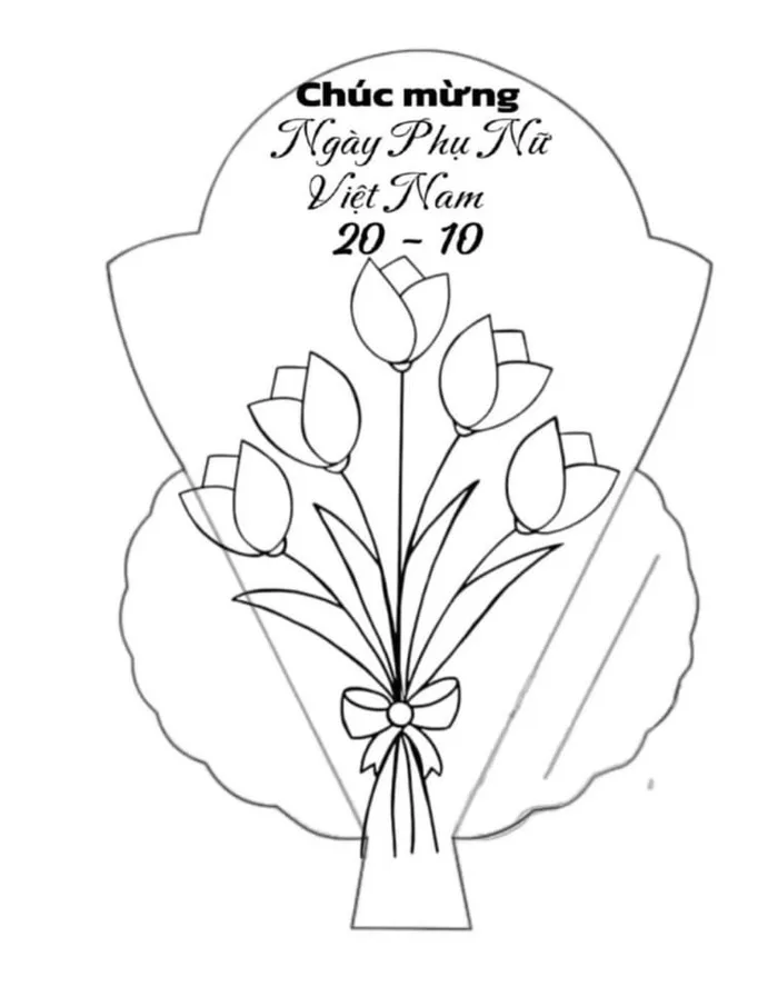 Tranh tô màu Hoa tặng bà tặng mẹ ngày 20/10 Tranh tô màu Hoa tặng bà tặng mẹ ngày 20/10