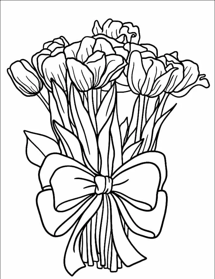 Tô Màu Hoa Tulip - Tranh Tô Màu Cho Bé