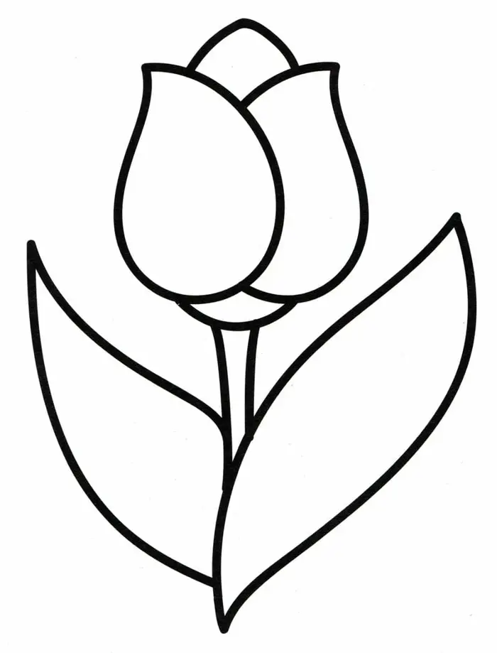 Mẫu tranh tô màu hoa tulip độc đáo cho bé thỏa sức tô vẽ