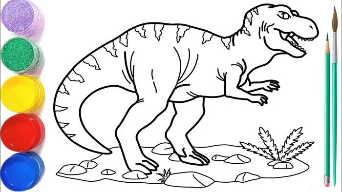 Vẽ và tô màu khủng long Bạo Chúa | Dinosaur Color Pages | 티라노사우루스 그리기 및 색칠하기