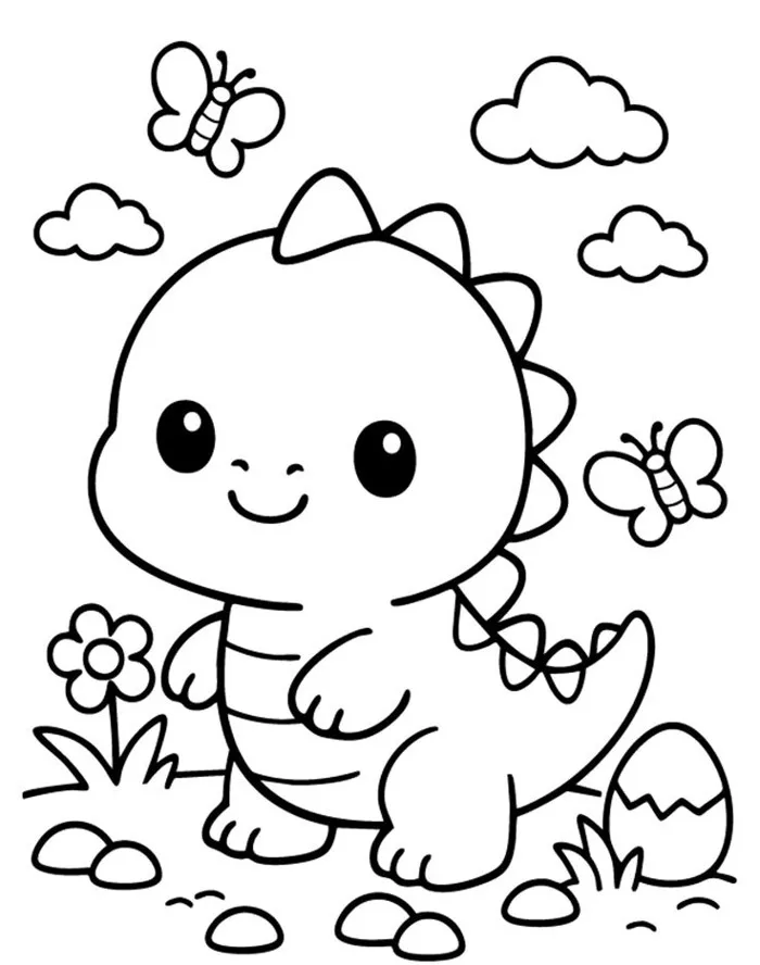 Bé khám phá thế giới khủng long chibi đáng yêu qua 20 bức tranh tô màu ngộ  nghĩnh