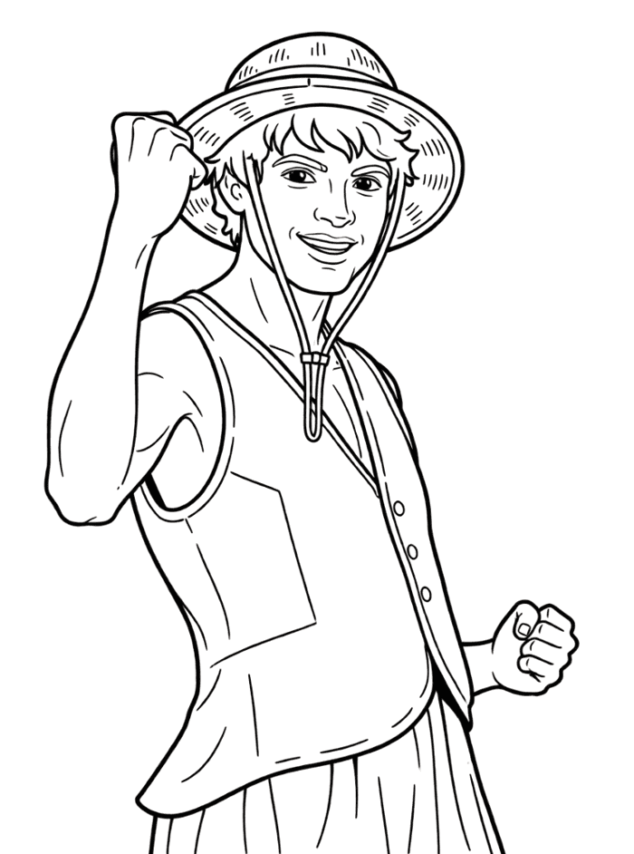 Monkey D. Luffy from Netflix's One Piece | trang tô màu miễn phí để in