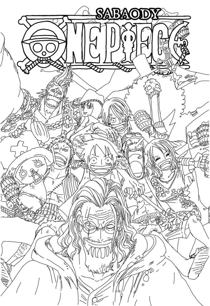 Tranh tô màu One Piece đẹp