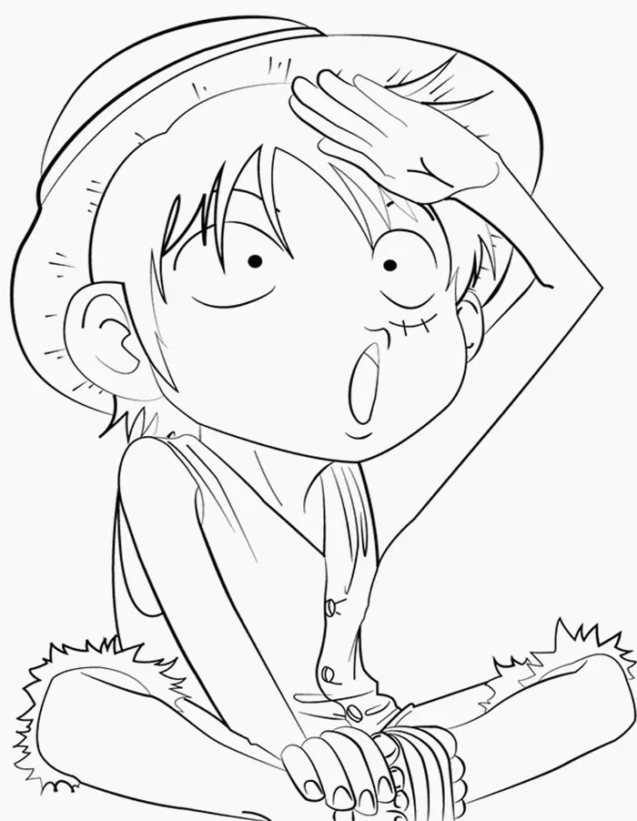 Bộ sưu tập tranh tô màu Luffy Chibi cực ngầu và đáng yêu cho bé