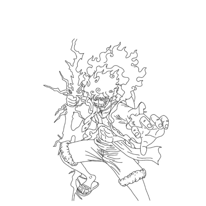 Tranh Tô Màu Luffy Gear 5 - Sáng Tạo Trong Từng Khung Hình - Tô màu trực  tuyến