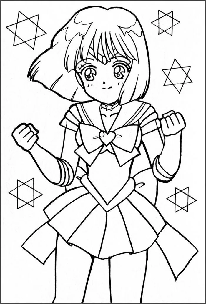 Tranh tô màu thủy thủ mặt trăng | How to draw sailor saturn, Sailor moon bow