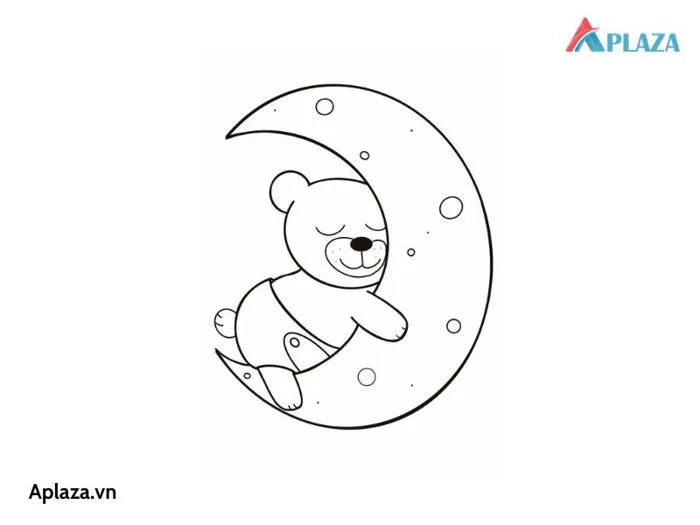 Bộ tranh tô màu mặt trăng siêu đẹp cho bé - Aplaza