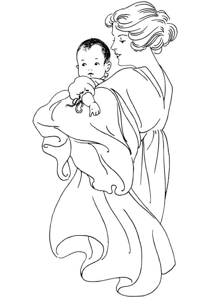 Tô Màu Mẹ Yêu - Tranh Tô Màu Cho Bé