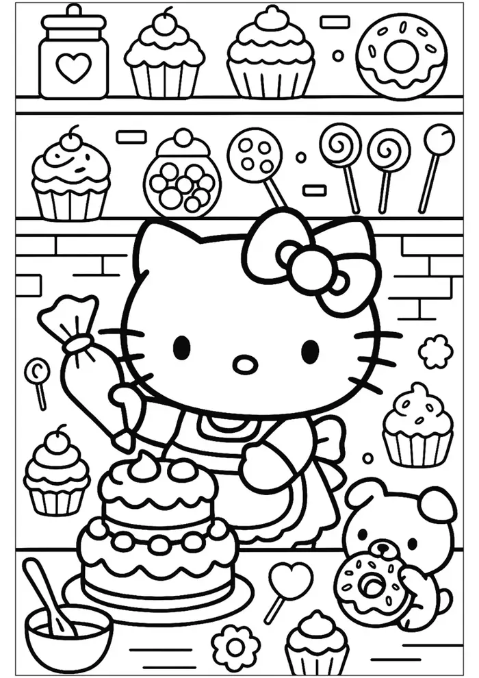 Top tranh tô màu Hello Kitty được tìm kiếm nhiều nhất