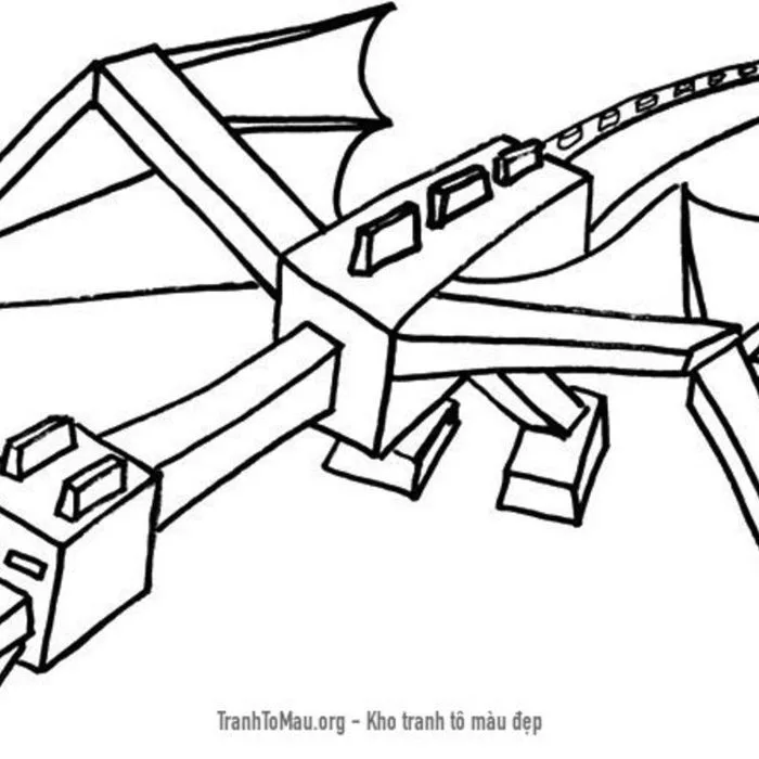 Tải tranh tô màu ender dragon trong minecraft