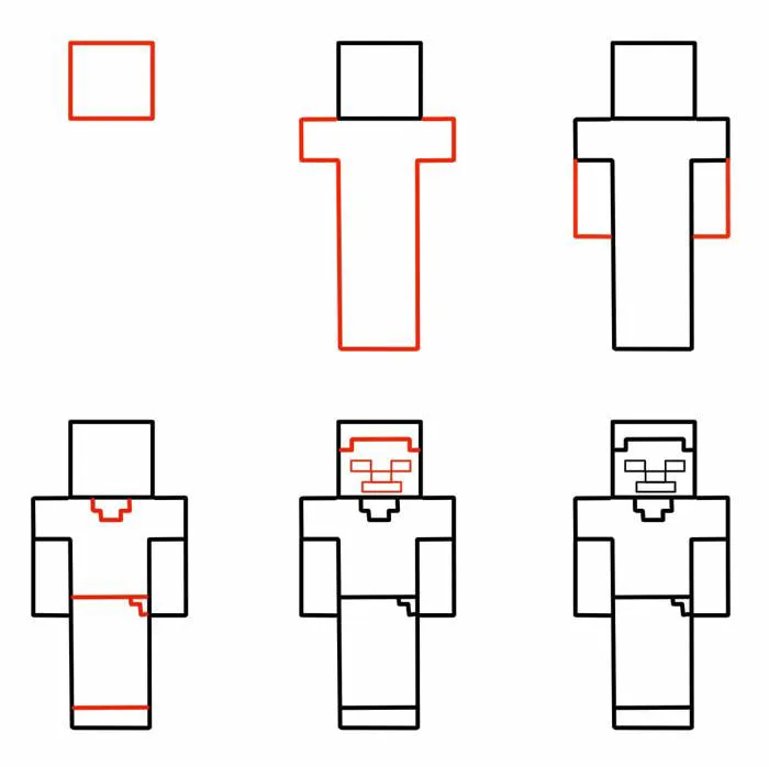 Tô màu Vẽ Minecraft Steve Đơn Giản - Trang Tô Màu Cho Bé